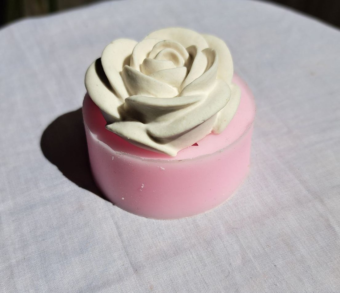 قالب سیلیکونی و بیس سنگی گل رز